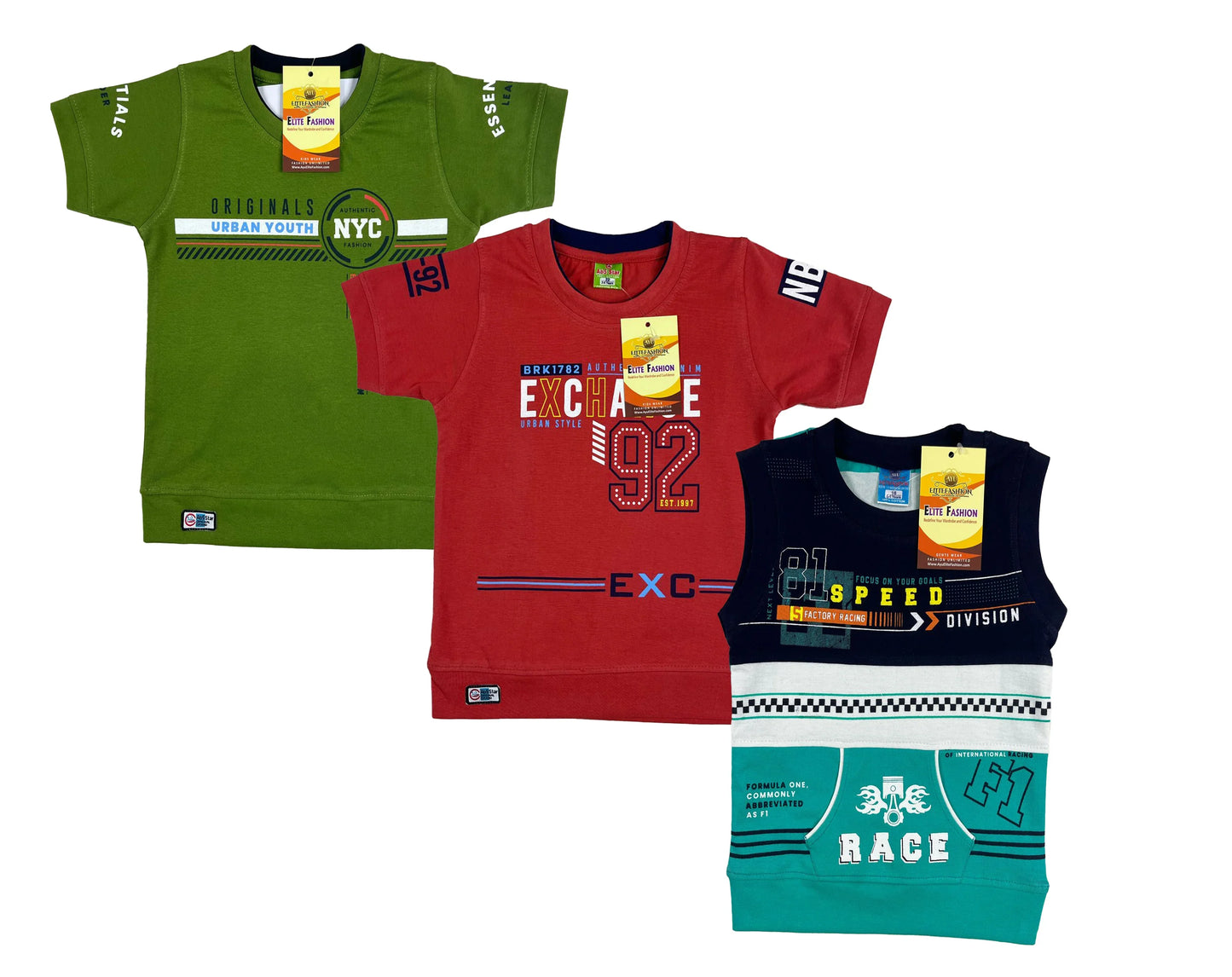 Boys Cotton Sleeve T-shirt 3 Set (3 Years - 9 Years)