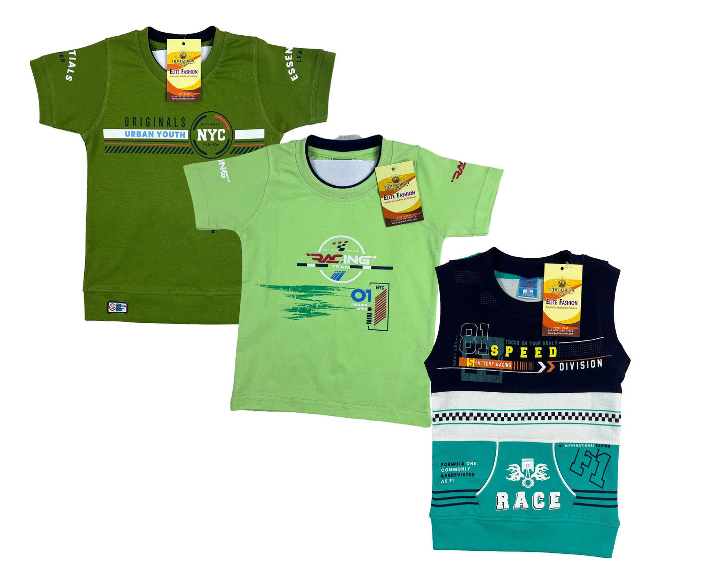 Boys Cotton Sleeve T-shirt 3 Set (3 Years - 9 Years)