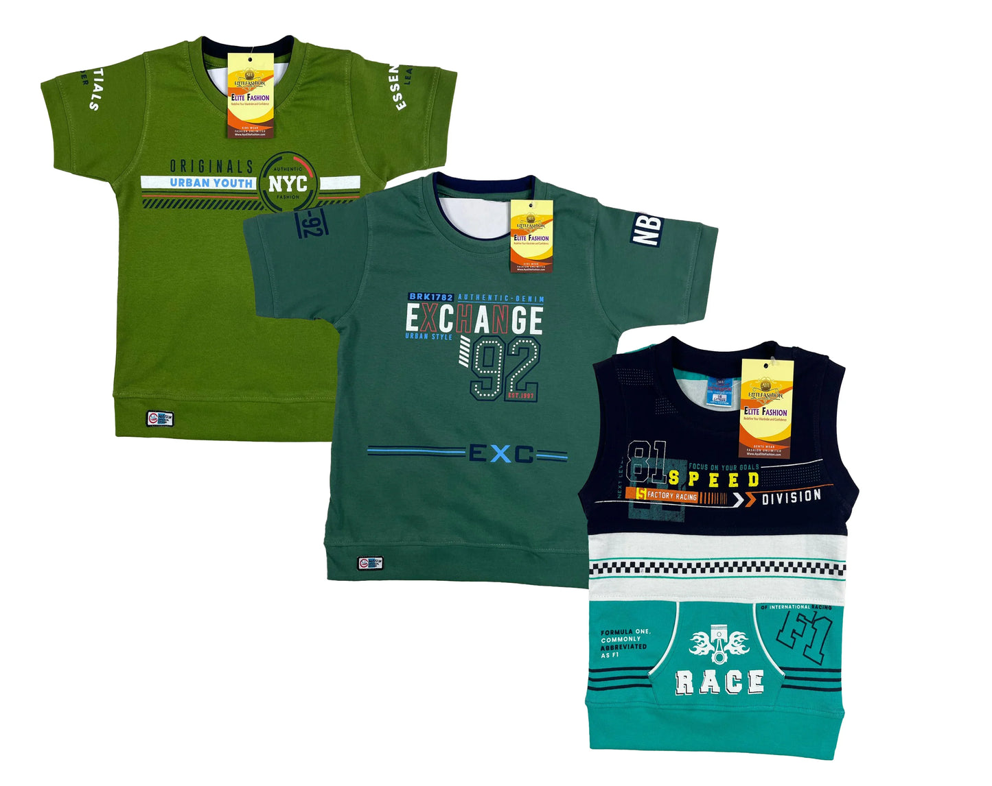 Boys Cotton Sleeve T-shirt 3 Set (3 Years - 9 Years)