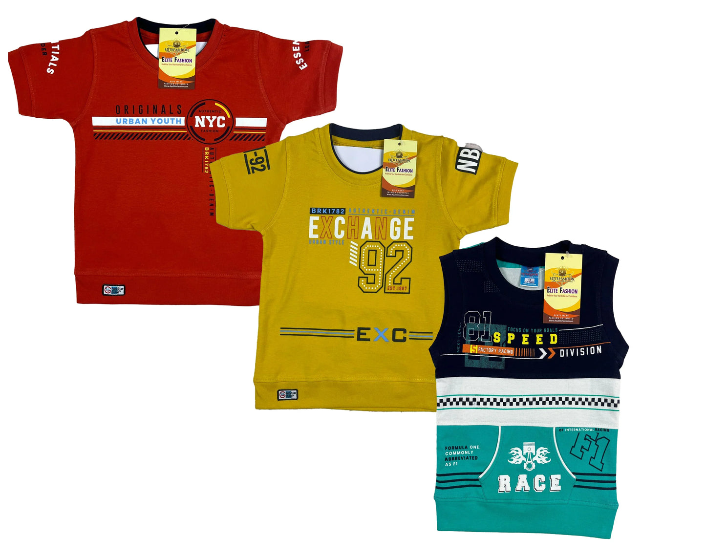 Boys Cotton Sleeve T-shirt 3 Set (3 Years - 9 Years)