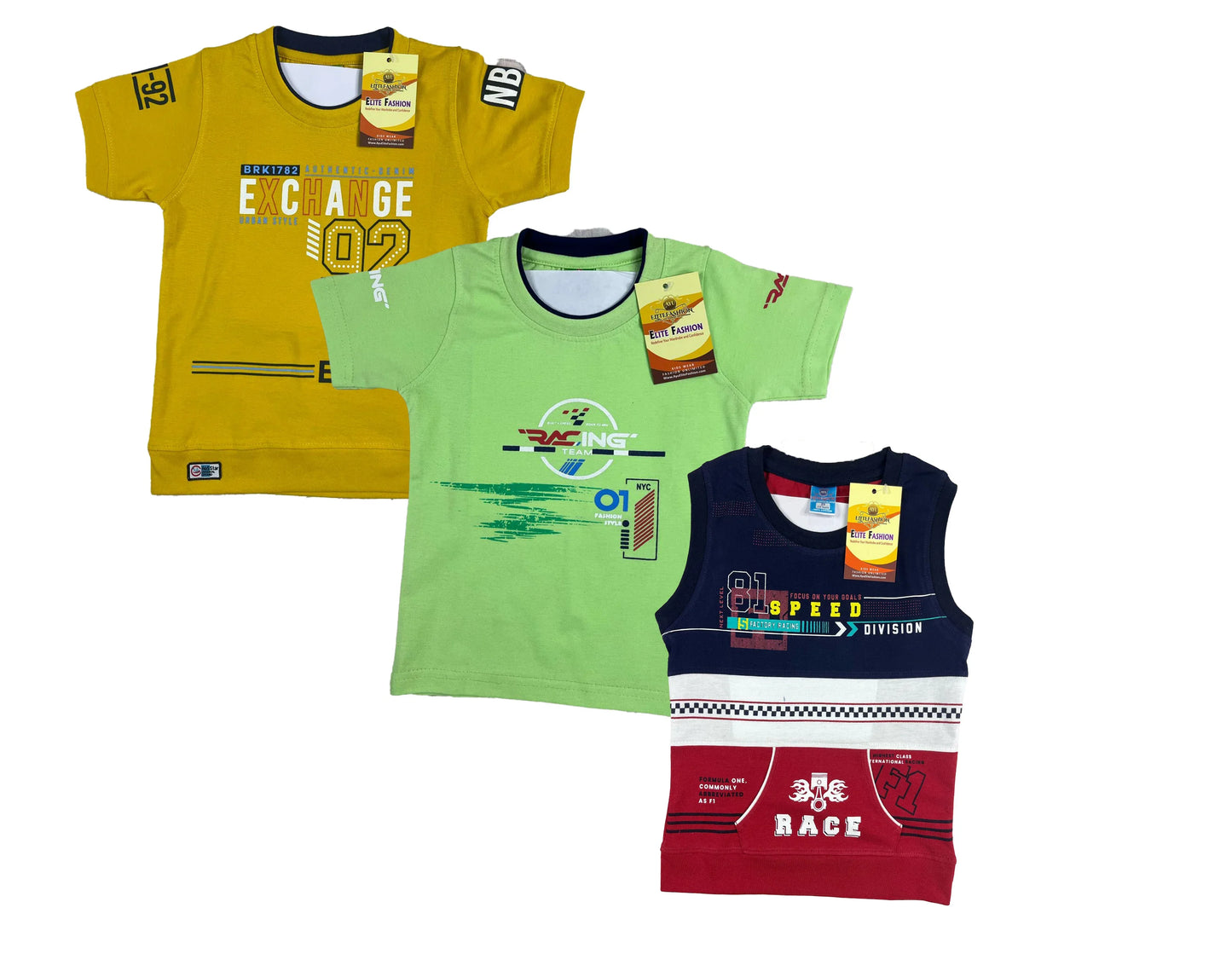 Boys Cotton Sleeve T-shirt 3 Set (3 Years - 9 Years)