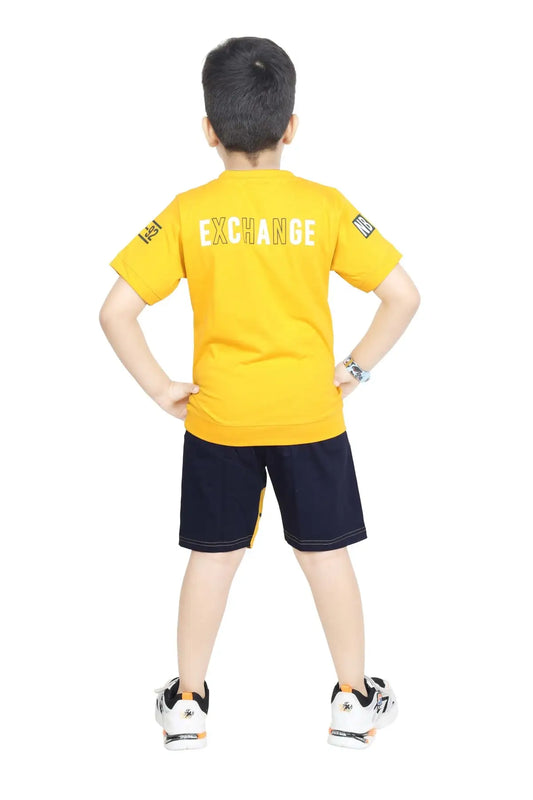 Toddler Boy's Cotton Short Half Sleeve T-Shirt Yellow (6 Months - 6 Years)