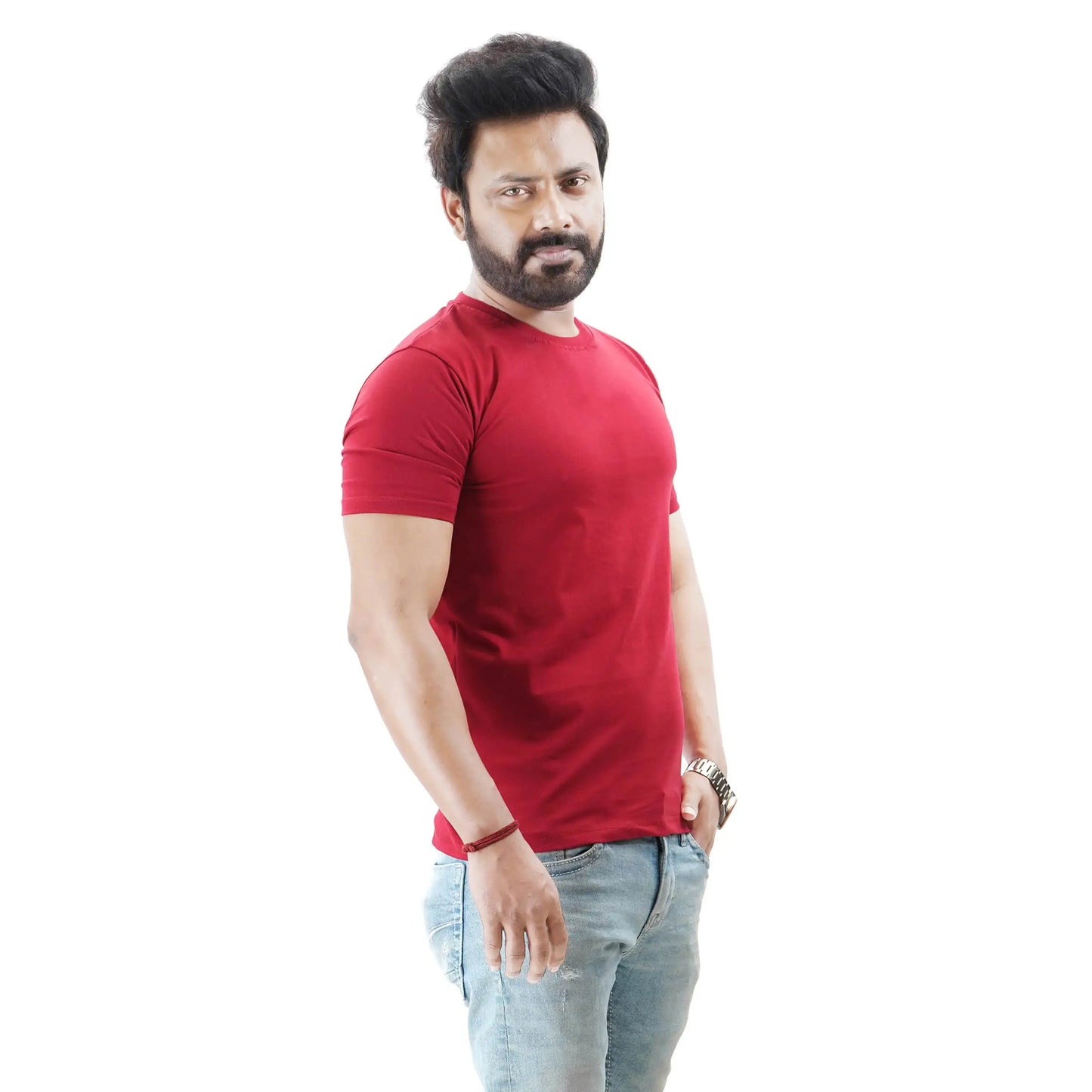 Men’s Short Sleeve Cotton Red T-shirt