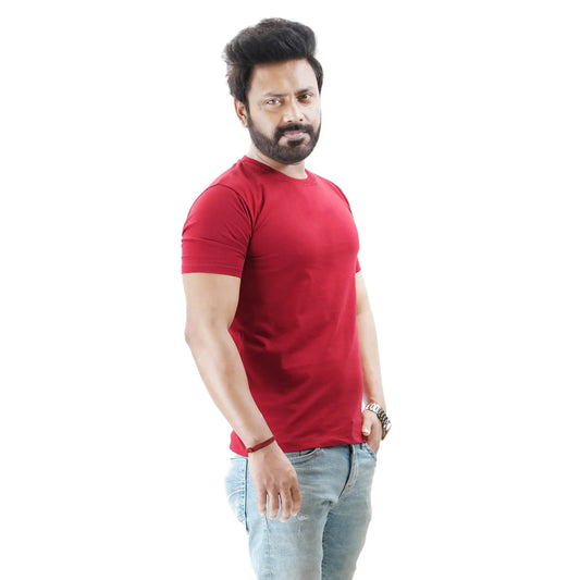 Men’s Short Sleeve Cotton Red T-shirt