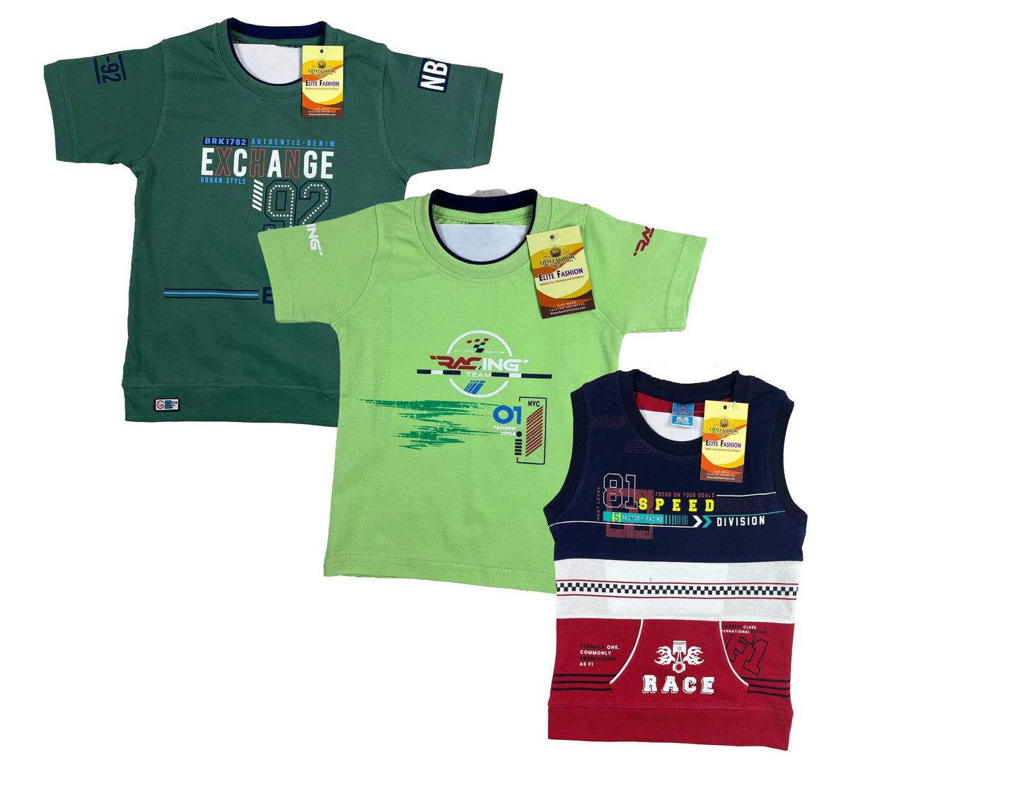 Boys Cotton Sleeve T-shirt 3 Set (3 Years - 9 Years)