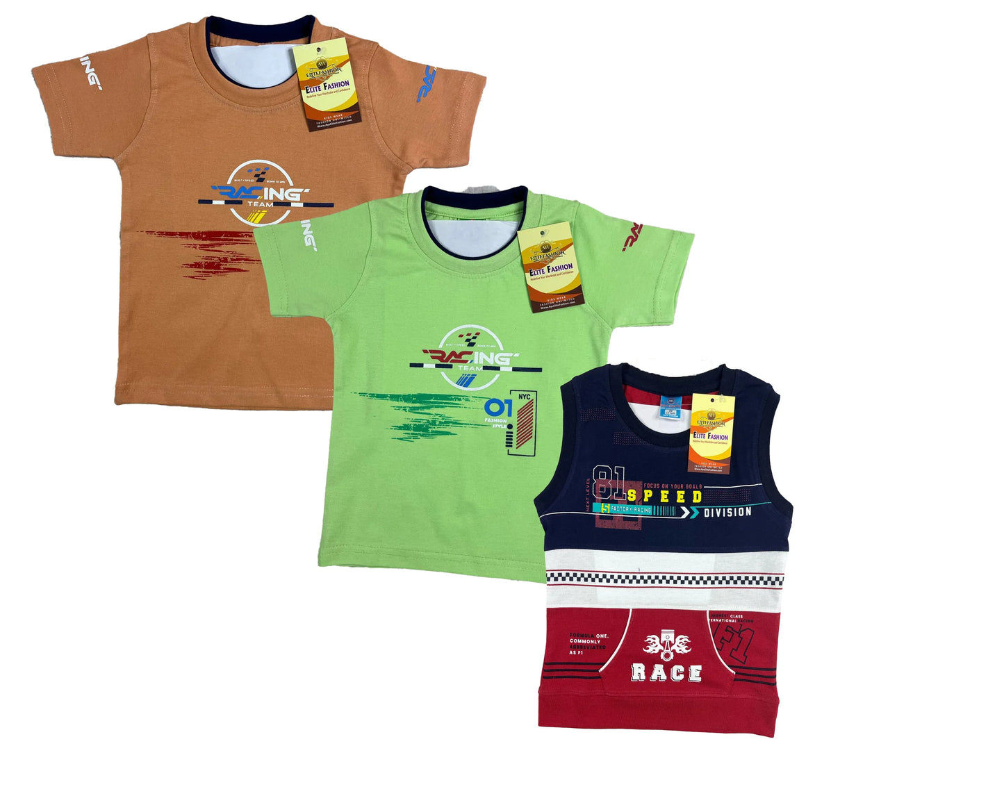 Boys Cotton Sleeve T-shirt 3 Set (3 Years - 9 Years)