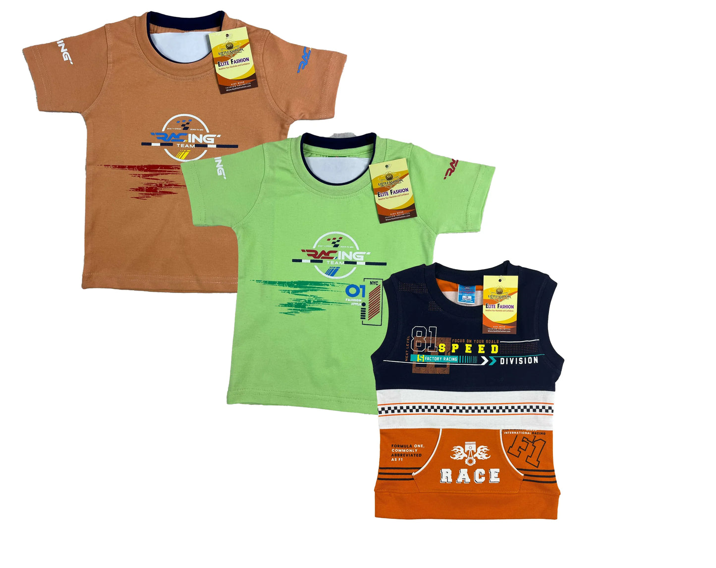 Boys Cotton Sleeve T-shirt 3 Set (3 Years - 9 Years)