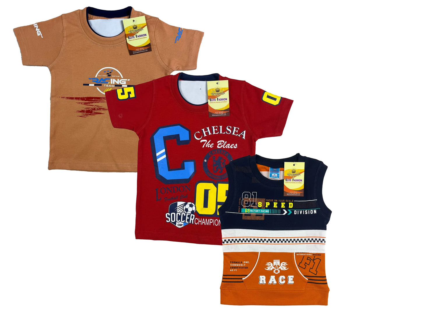 Boys Cotton Sleeve T-shirt 3 Set (3 Years - 9 Years)