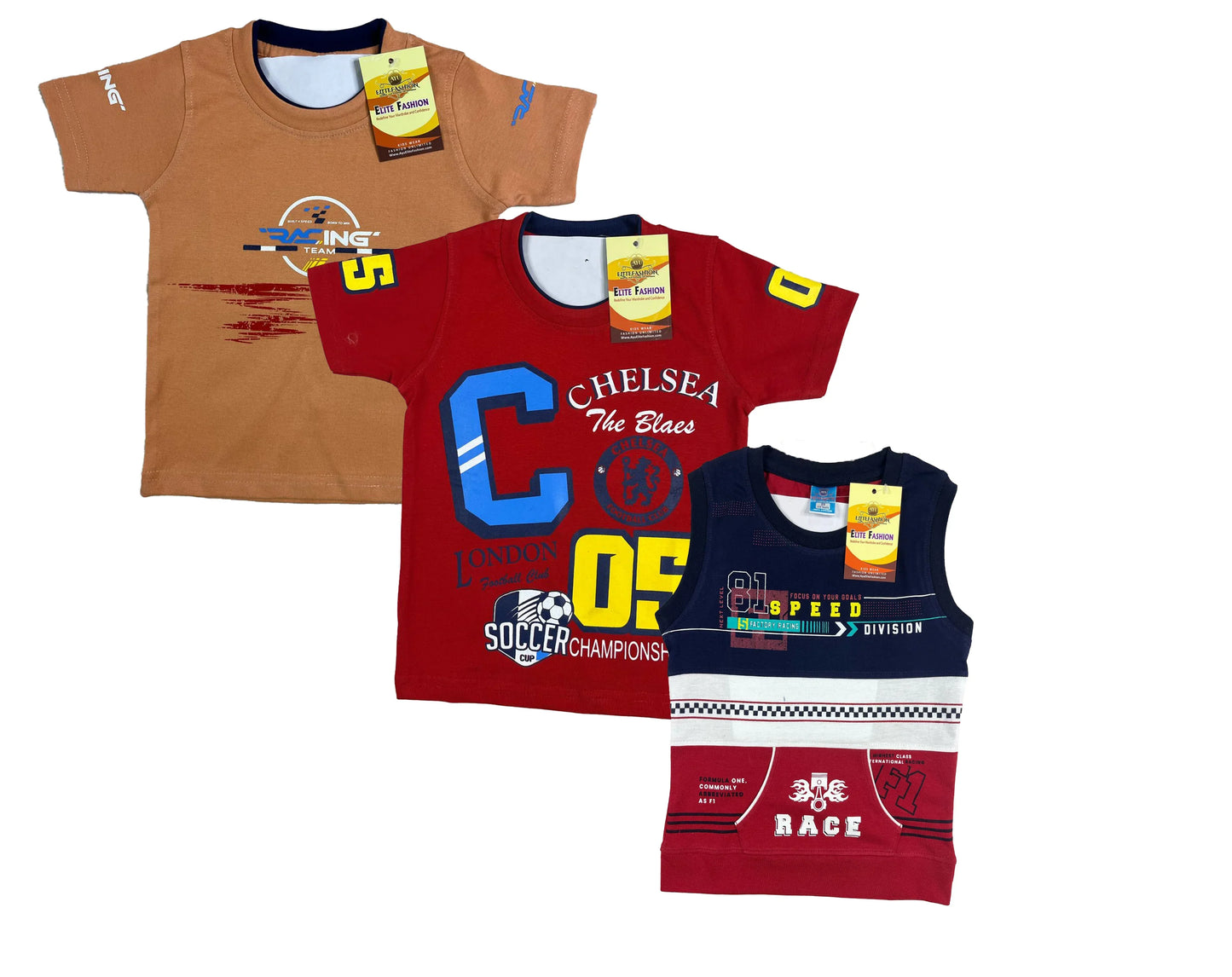 Boys Cotton Sleeve T-shirt 3 Set (3 Years - 9 Years)