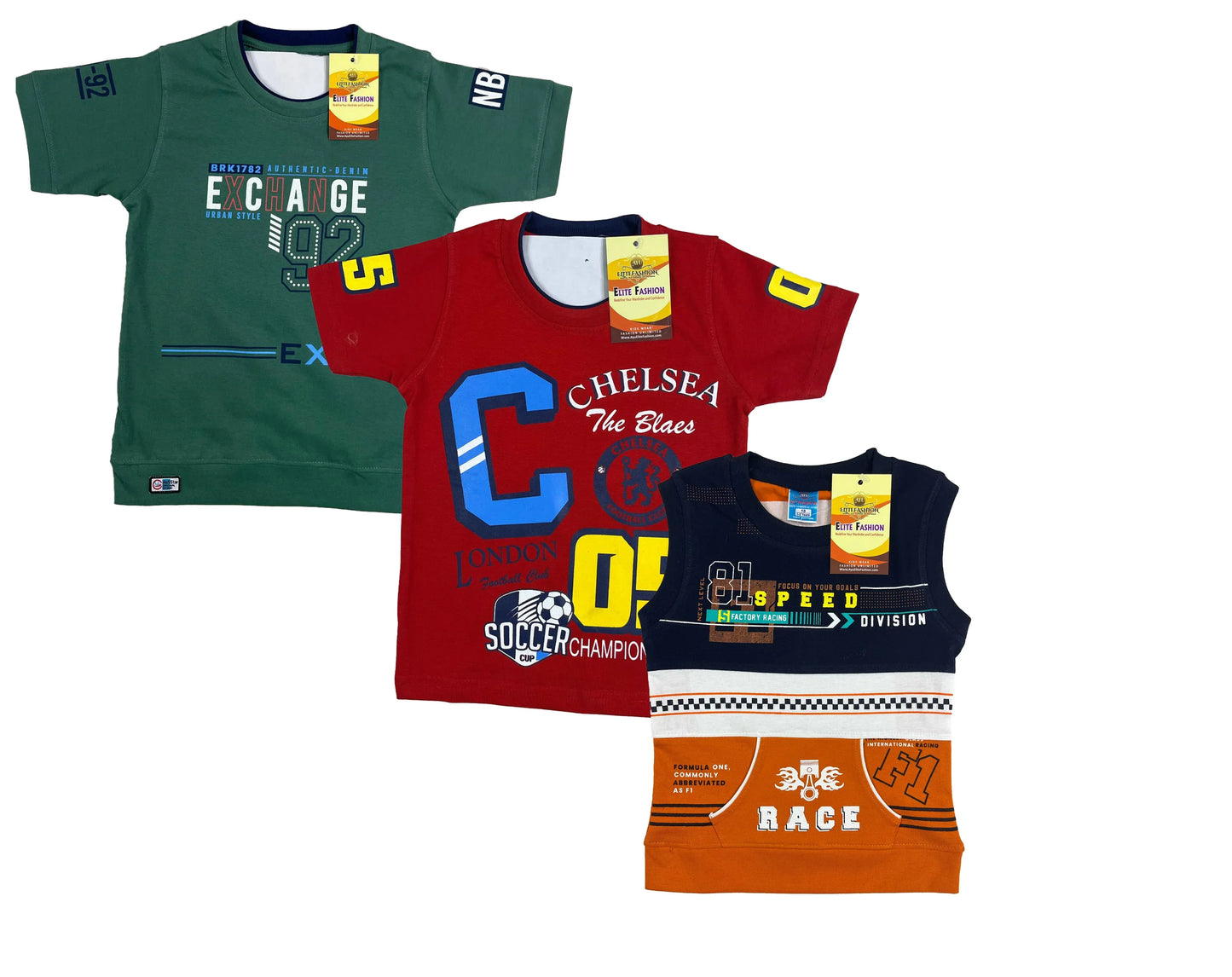 Boys Cotton Sleeve T-shirt 3 Set (3 Years - 9 Years)