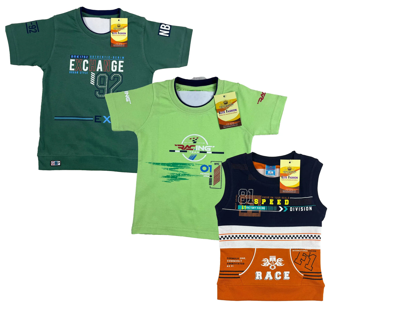 Boys Cotton Sleeve T-shirt 3 Set (3 Years - 9 Years)