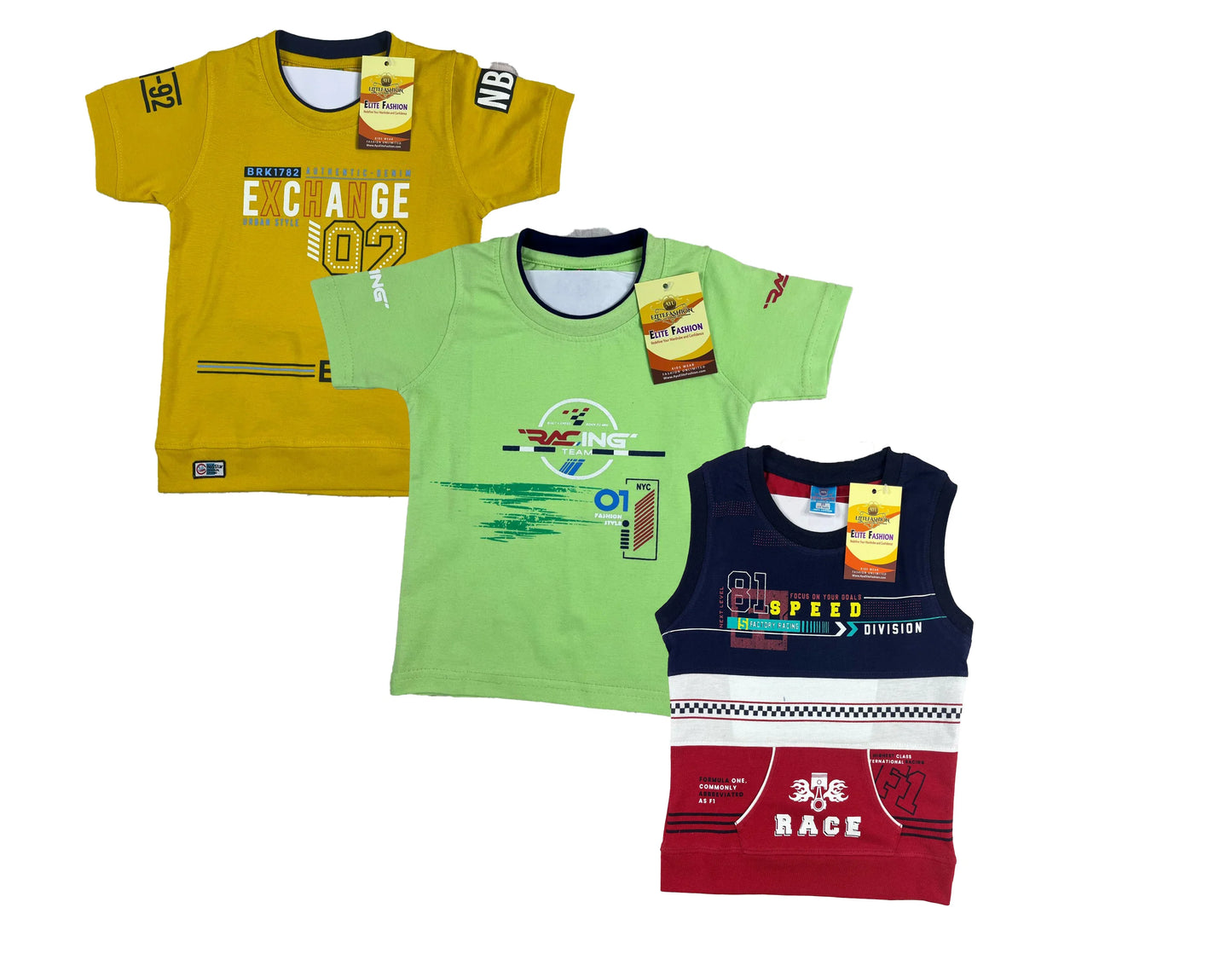 Boys Cotton Sleeve T-shirt 3 Set (3 Years - 9 Years)