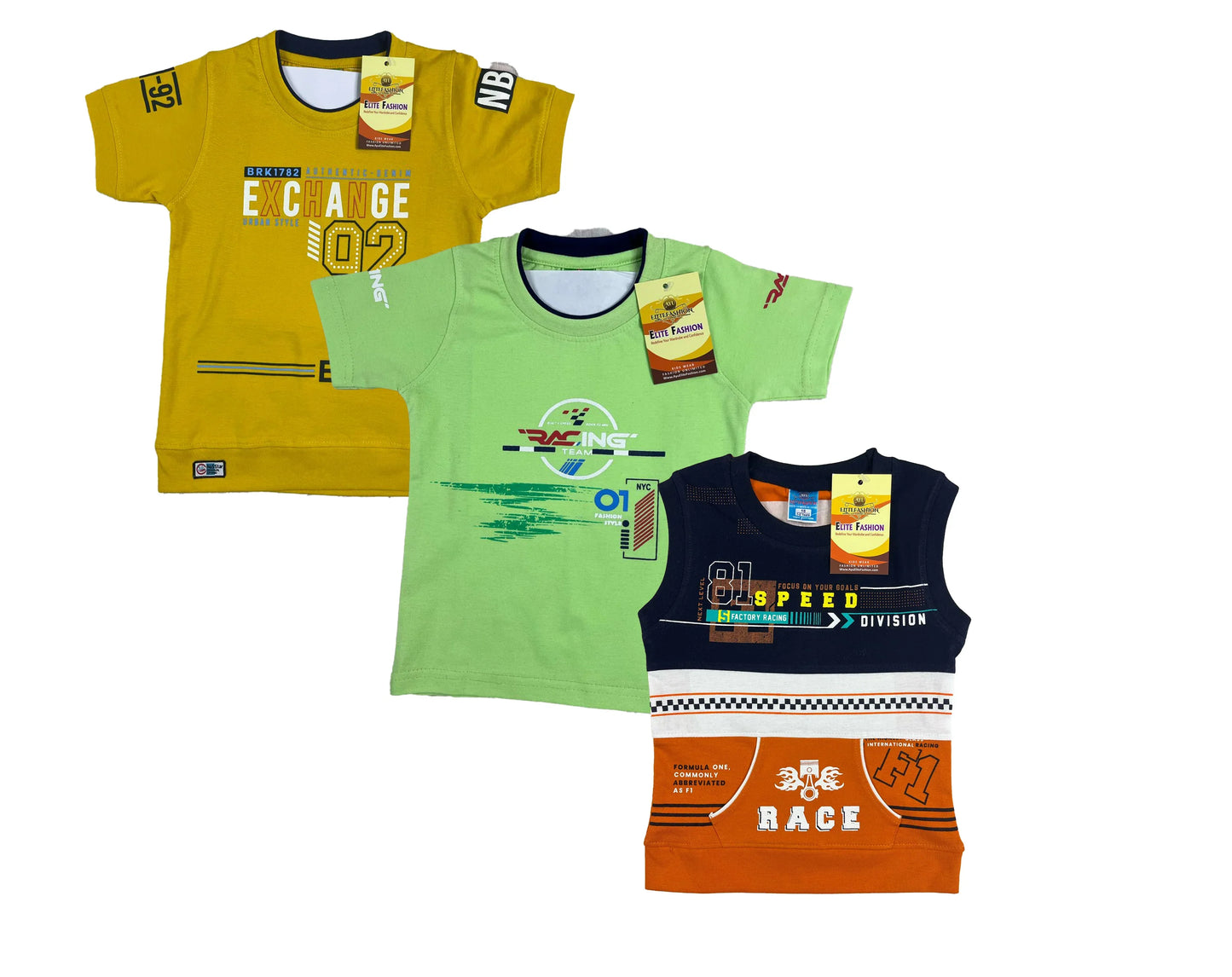 Boys Cotton Sleeve T-shirt 3 Set (3 Years - 9 Years)