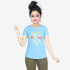 Girl’s Butterfly Print Cotton Sky Blue T-shirt (3 – 9 Years)