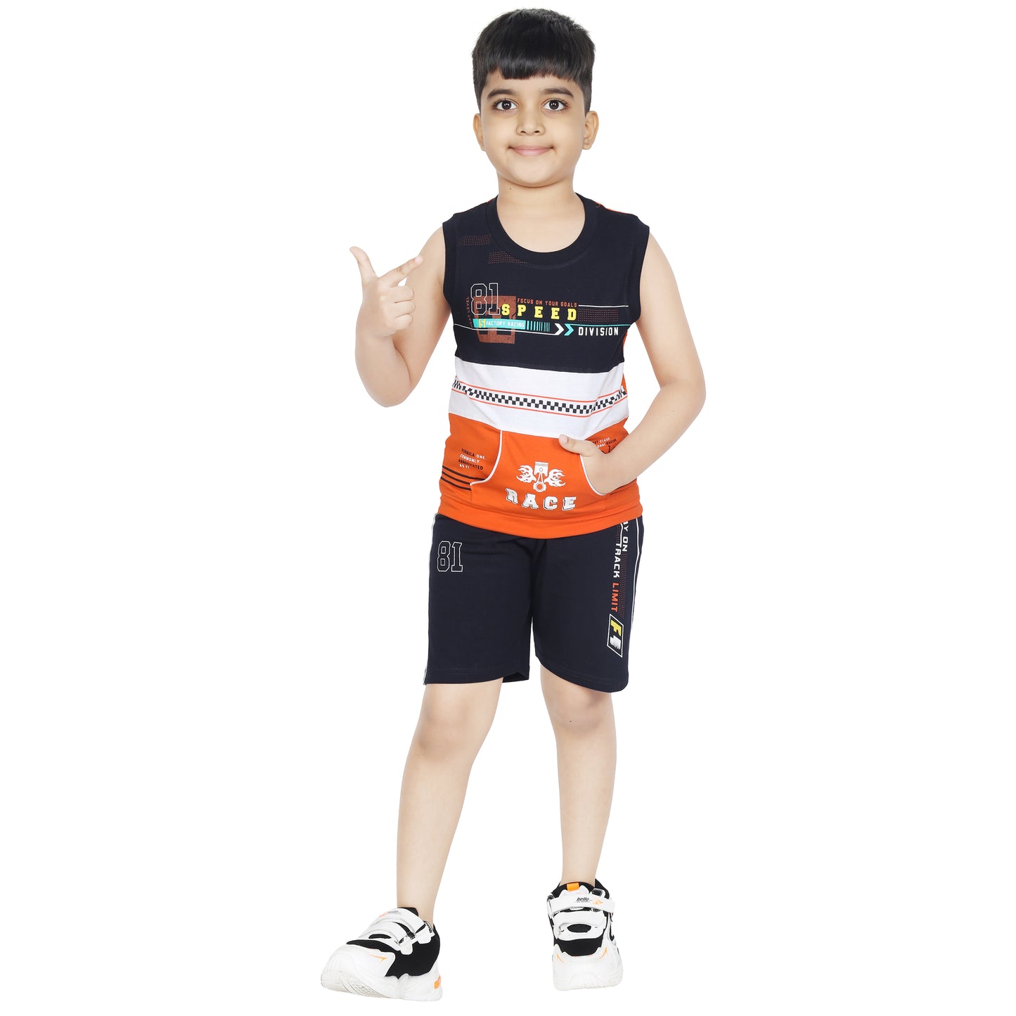 Toddler Boy's Cotton Sleeveless Top Tank Orange T-shirt (6 Months - 7 Years)