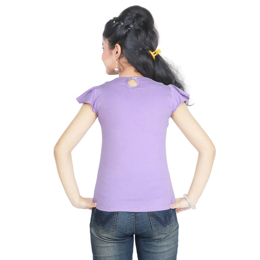 Girl’s Tiger Print Cotton Violet T-shirt (3 – 9 Years)
