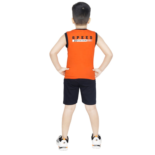 Toddler Boy's Cotton Sleeveless Top Tank Orange T-shirt (6 Months - 7 Years)