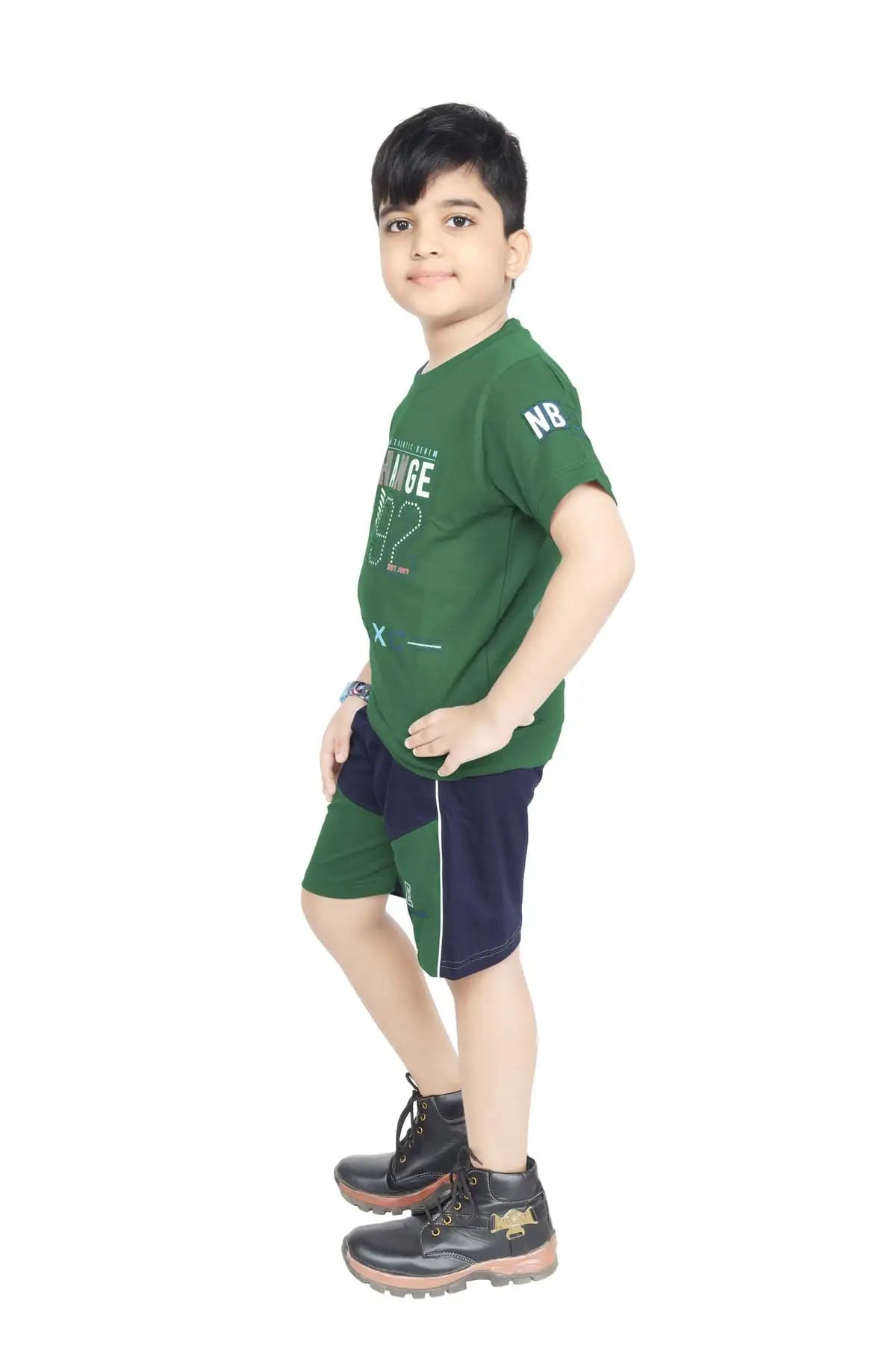 Toddler Boy's Cotton Short Half Sleeve T-Shirt Green (6 Months - 6 Years)
