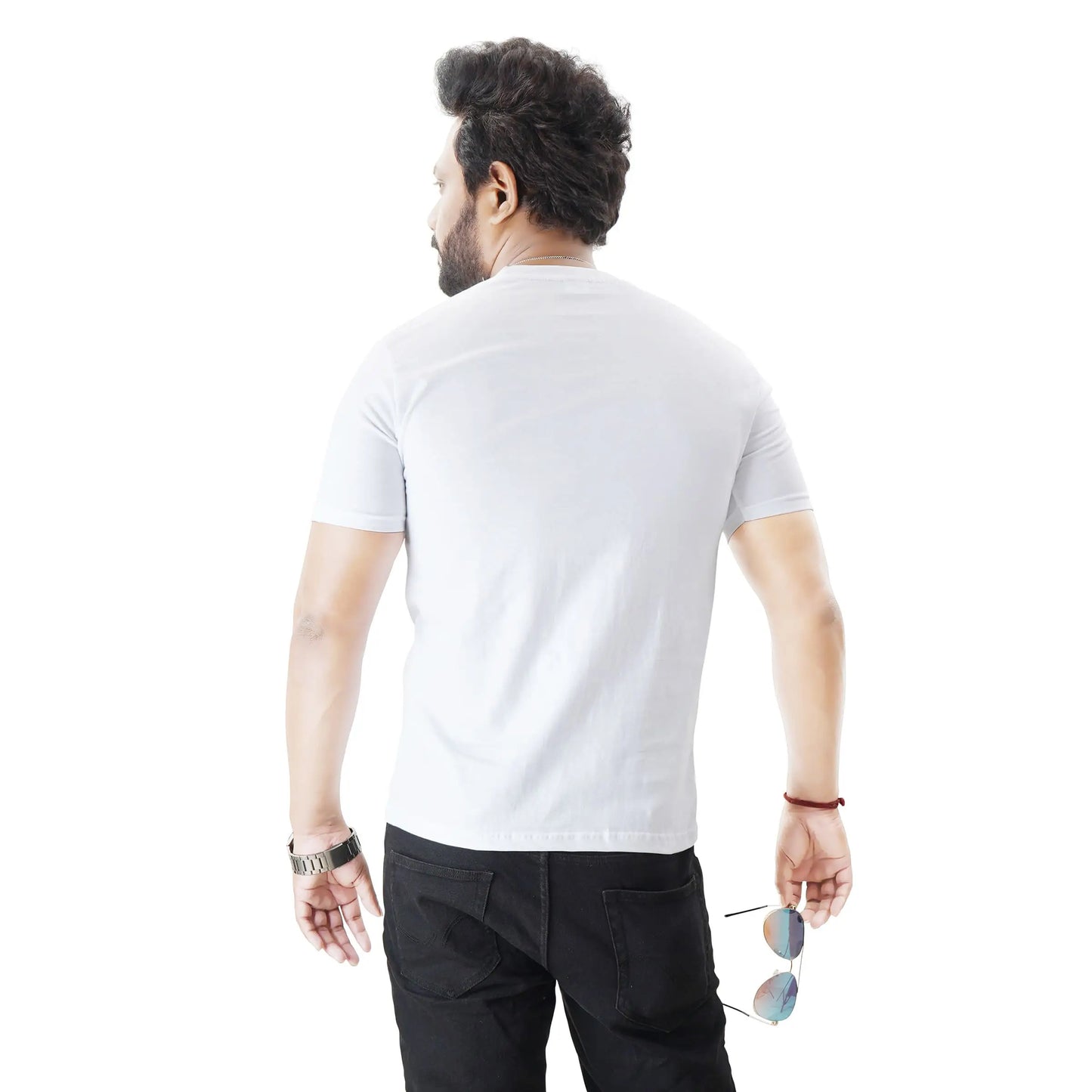 Men’s Short Sleeve Cotton Graphic White T-shirt