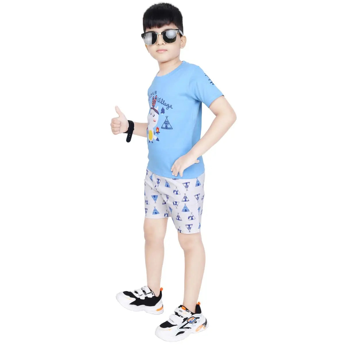 Toddler Boy's Cotton Short Sleeve Sky Blue T-shirt (6 Months - 7 Years)
