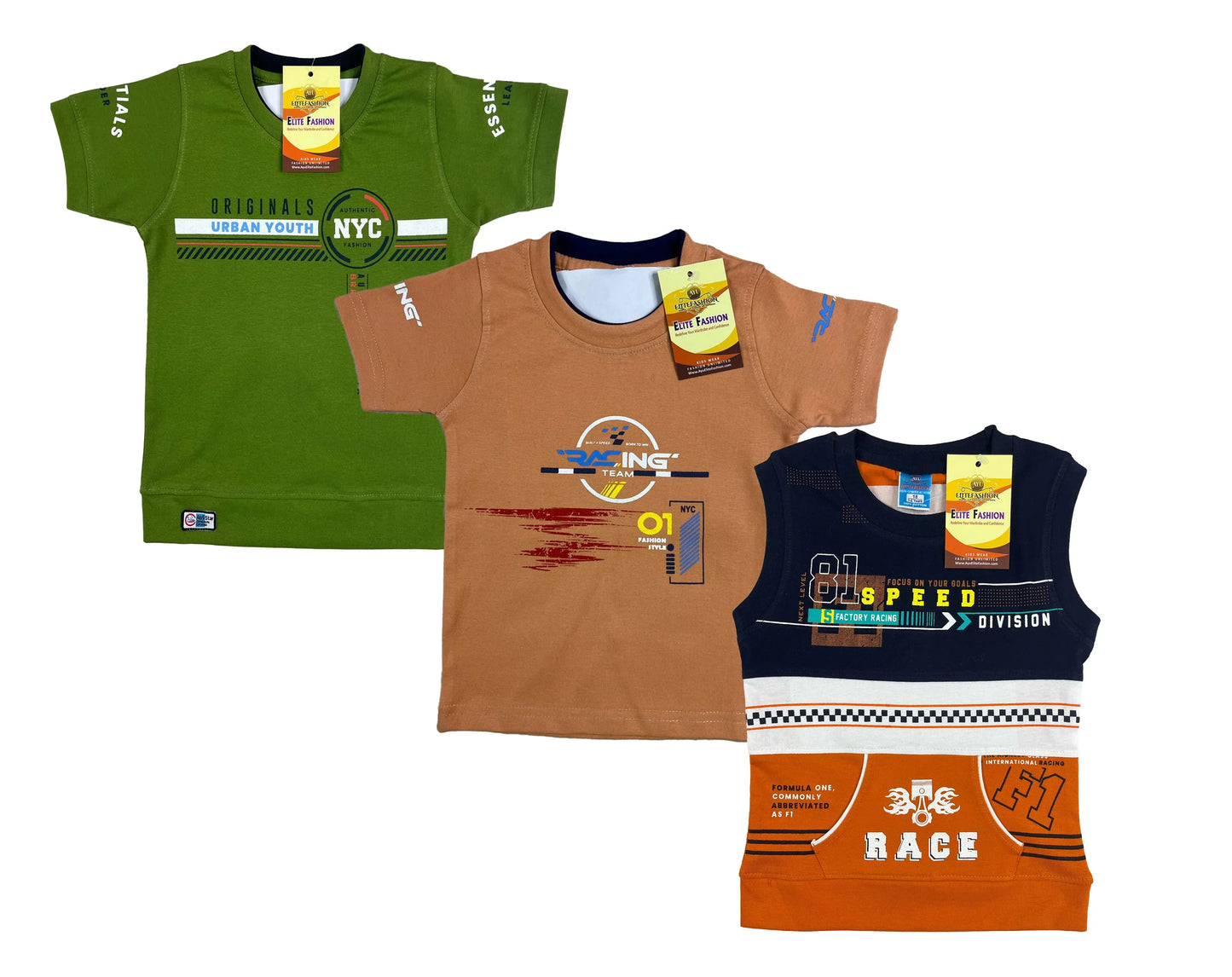 Boys Cotton Sleeve T-shirt 3 Set (3 Years - 9 Years)