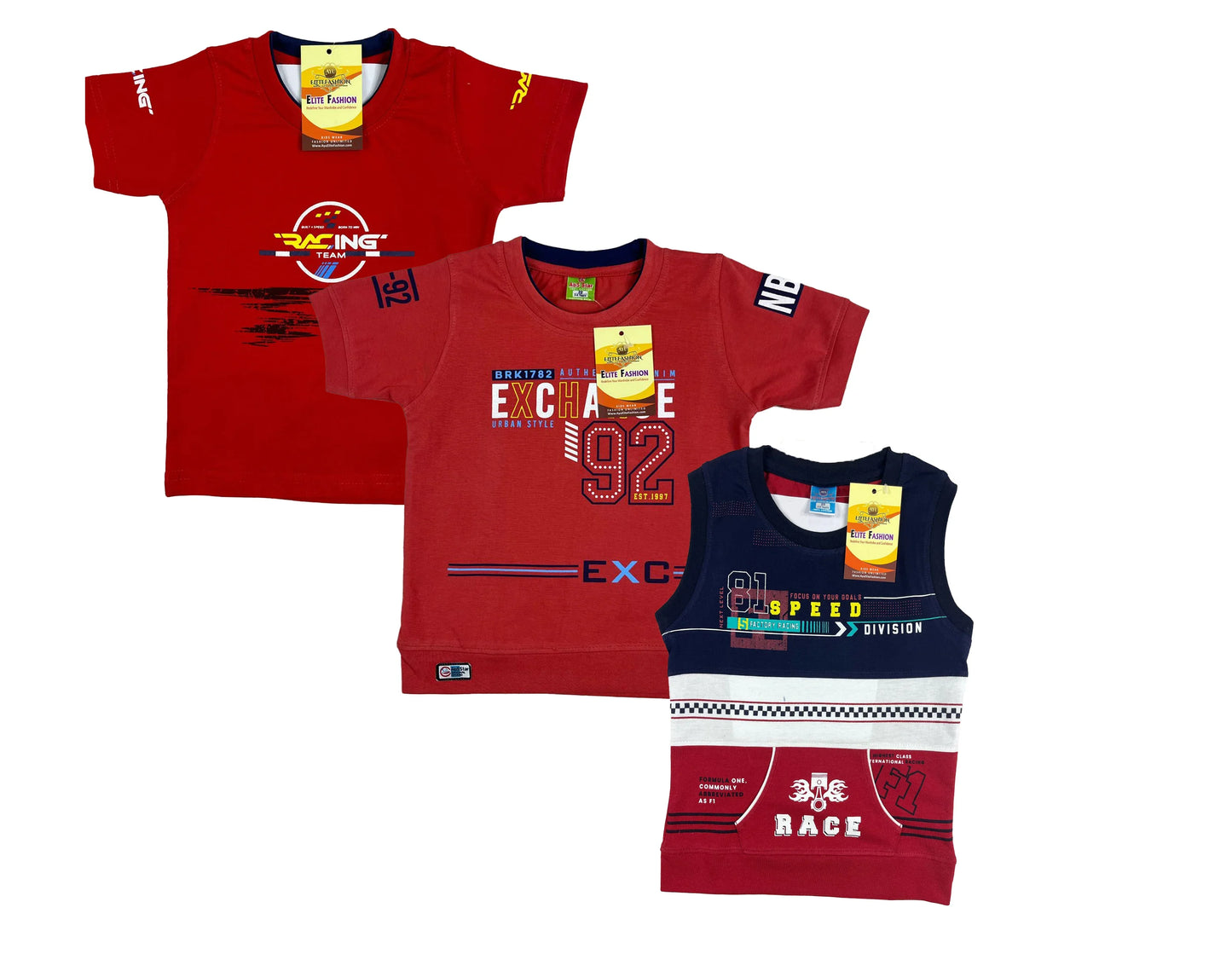 Boys Cotton Sleeve T-shirt 3 Set (3 Years - 9 Years)