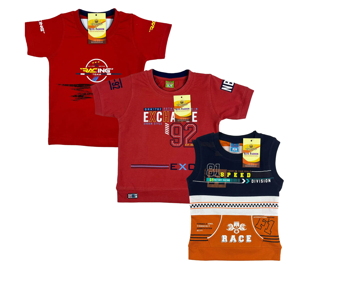 Boys Cotton Sleeve T-shirt 3 Set (3 Years - 9 Years)
