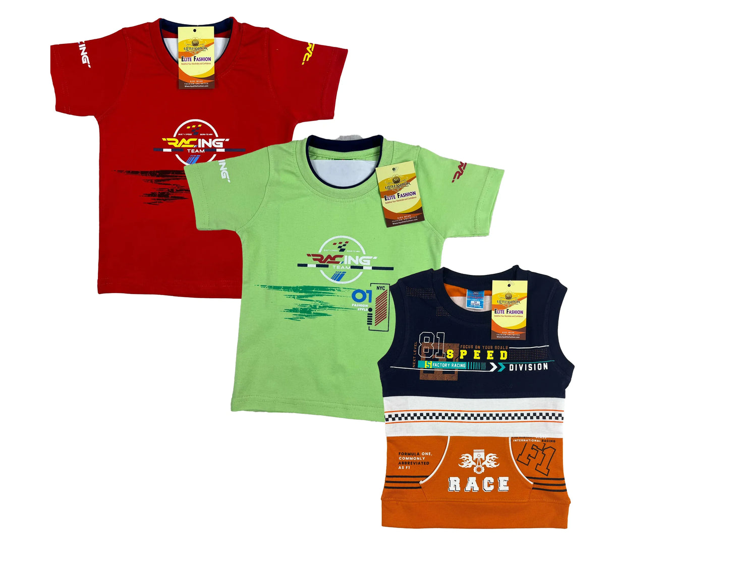 Boys Cotton Sleeve T-shirt 3 Set (3 Years - 9 Years)