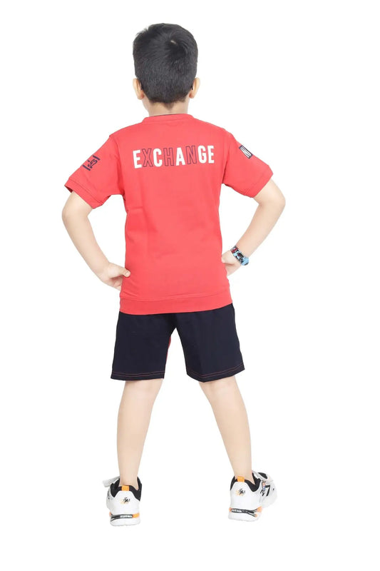 Toddler Boy's Cotton Short Half Sleeve T-Shirt Red (6 Months - 6 Years)