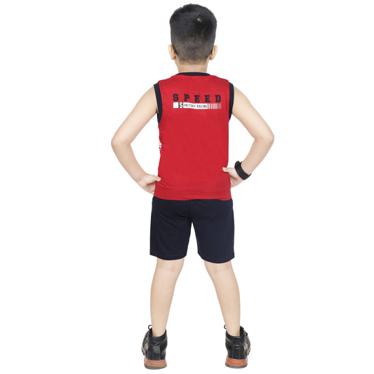 Toddler Boy's Cotton Sleeveless Top Tank Maroon T-shirt (6 Months - 7 Years)