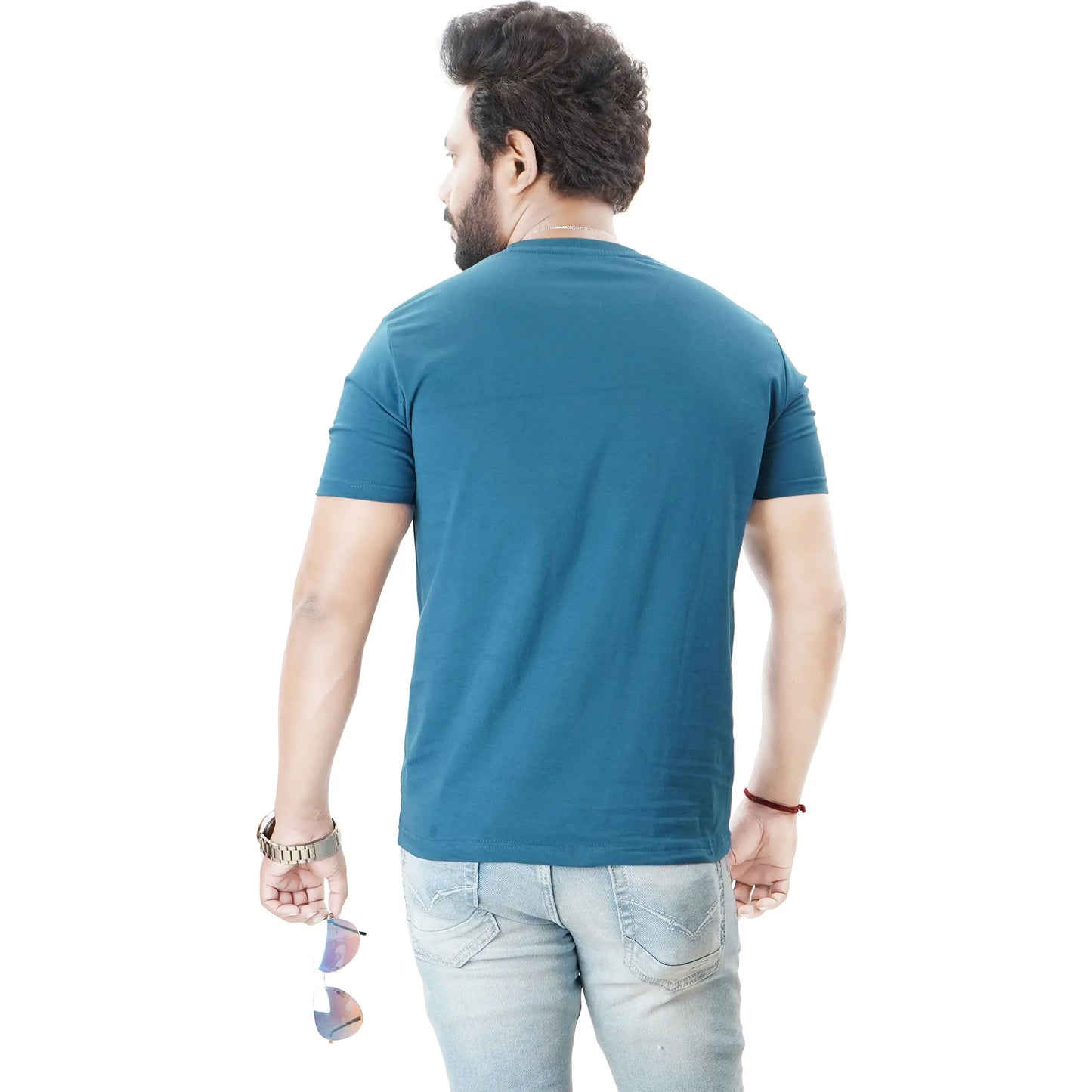 Men’s Short Sleeve Cotton Graphic Blue T-shirt