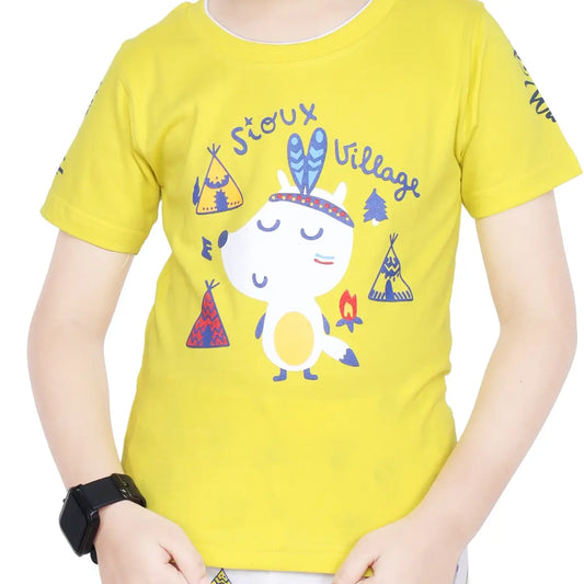 Toddler Boy's Cotton Short Sleeve Yellow T-shirt (6 Months - 7 Years)