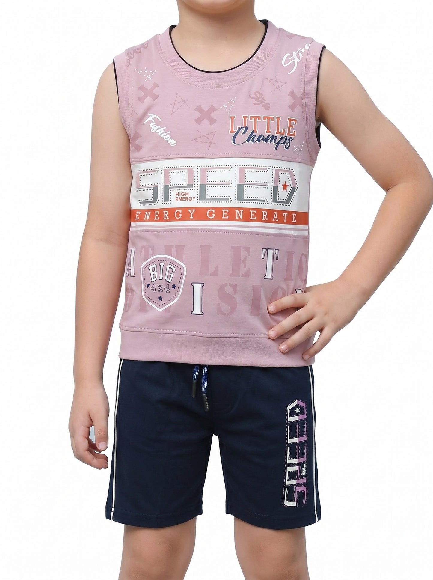 Kids half sleeve t-shirt and pant combo - Design SPEED