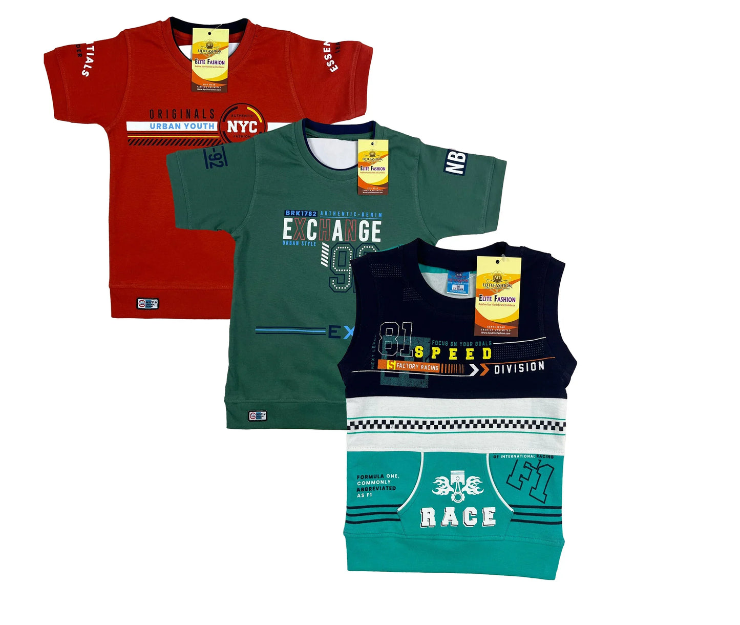 Boys Cotton Sleeve T-shirt 3 Set (3 Years - 9 Years)