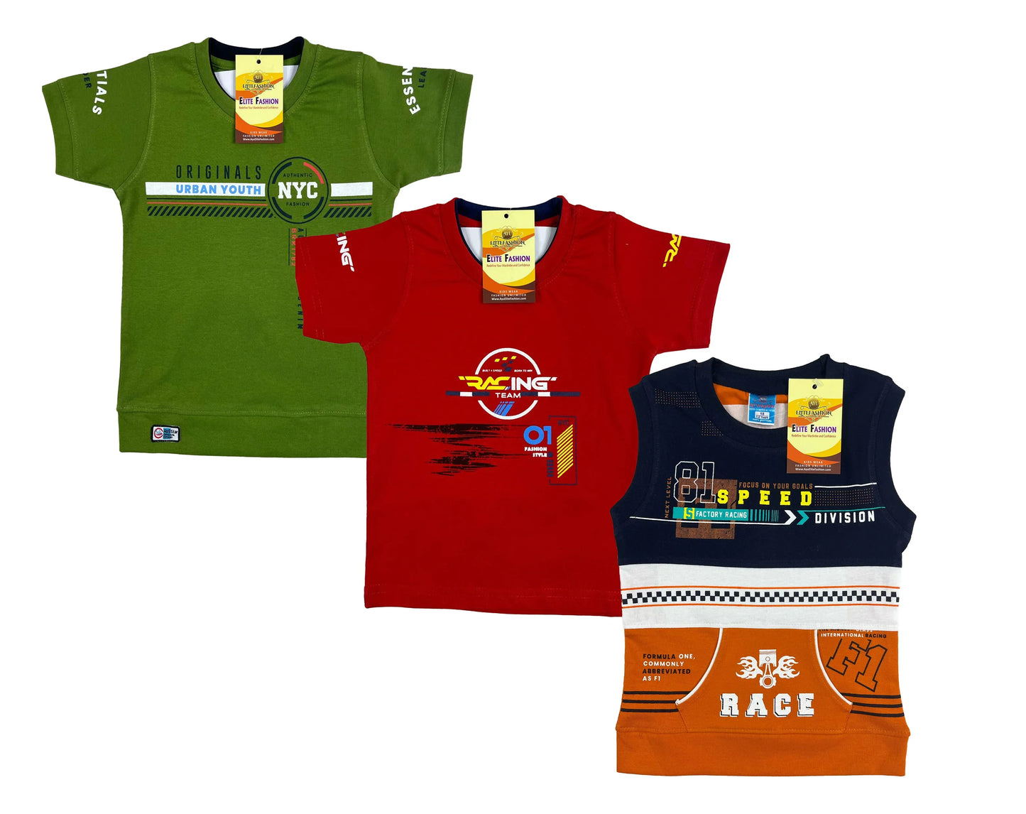 Boys Cotton Sleeve T-shirt 3 Set (3 Years - 9 Years)