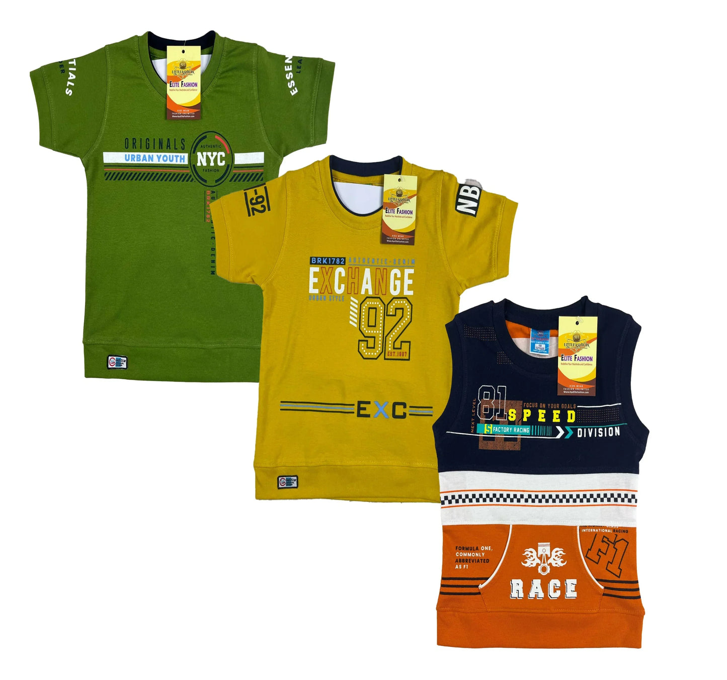 Boys Cotton Sleeve T-shirt 3 Set (3 Years - 9 Years)