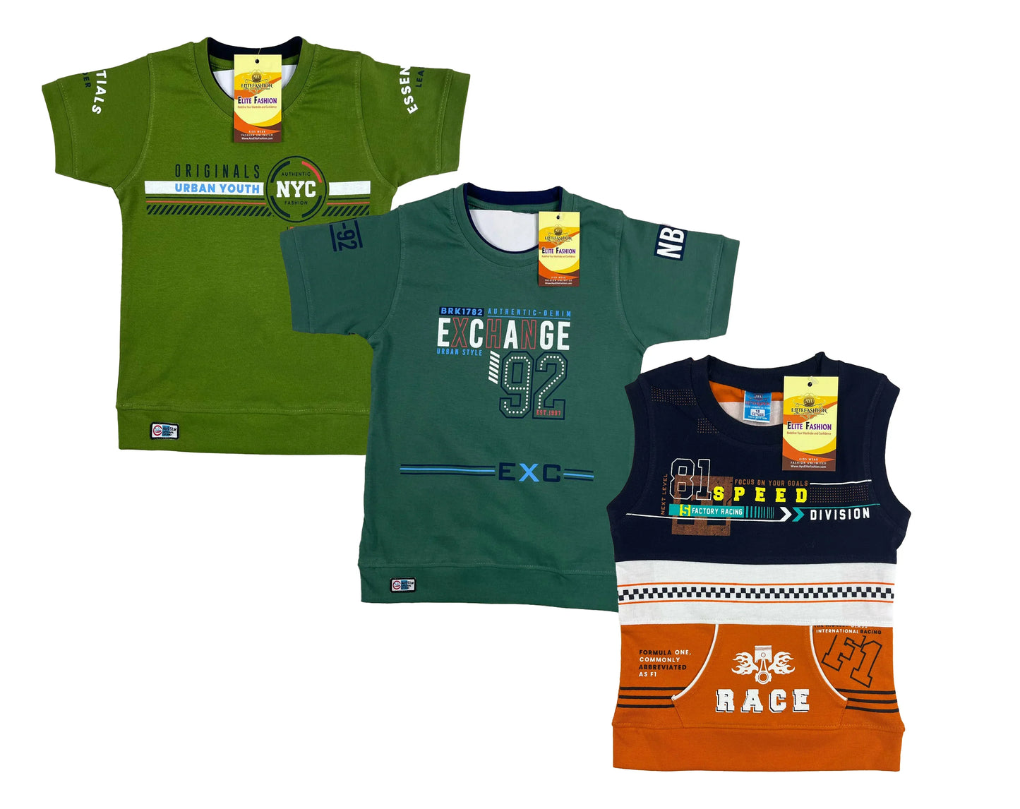 Boys Cotton Sleeve T-shirt 3 Set (3 Years - 9 Years)