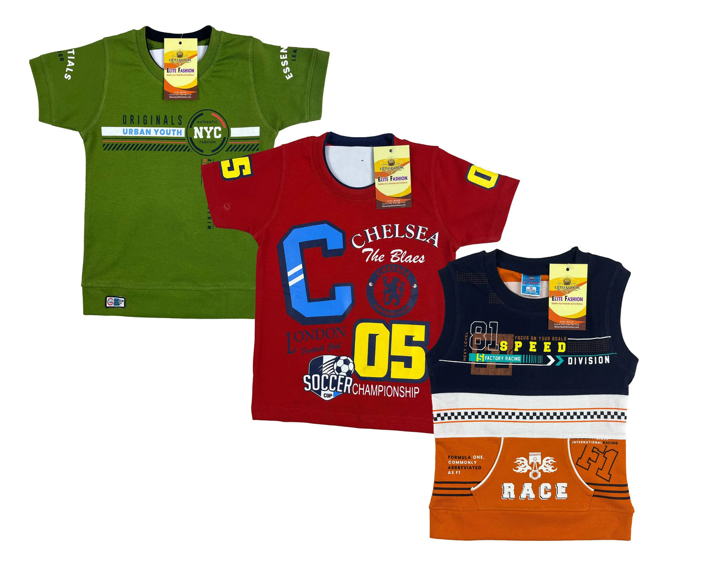 Boys Cotton Sleeve T-shirt 3 Set (3 Years - 9 Years)