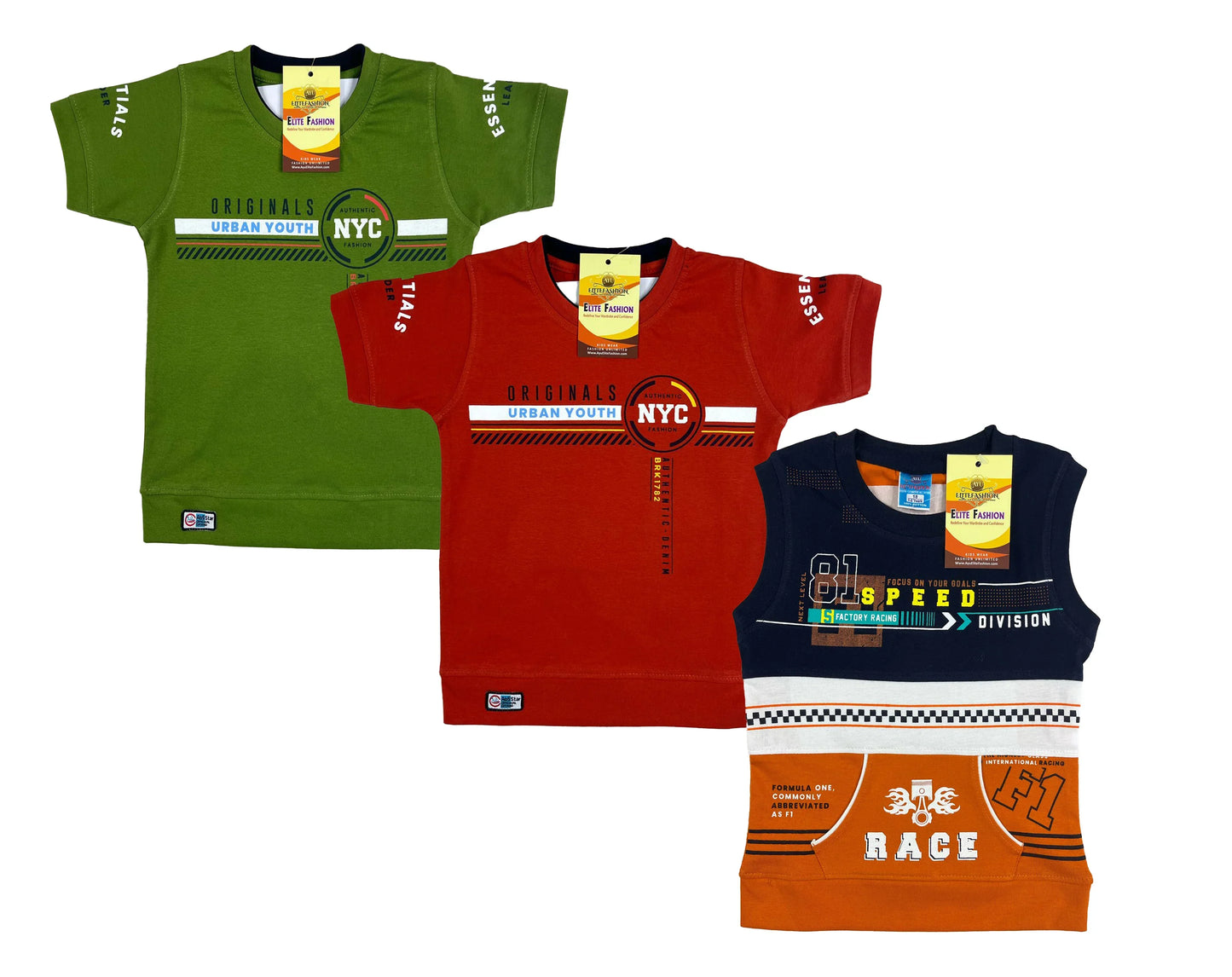 Boys Cotton Sleeve T-shirt 3 Set (3 Years - 9 Years)