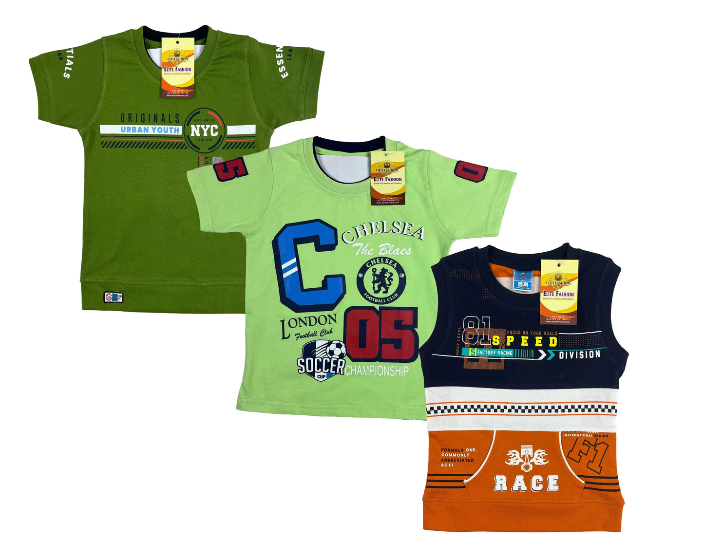 Boys Cotton Sleeve T-shirt 3 Set (3 Years - 9 Years)