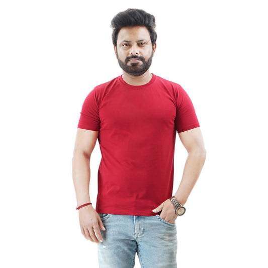 Men’s Short Sleeve Cotton Red T-shirt