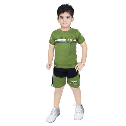 Toddler Boy's Cotton Short Half Sleeve T-Shirt and Short Combo Set (6 Months - 4 Years)