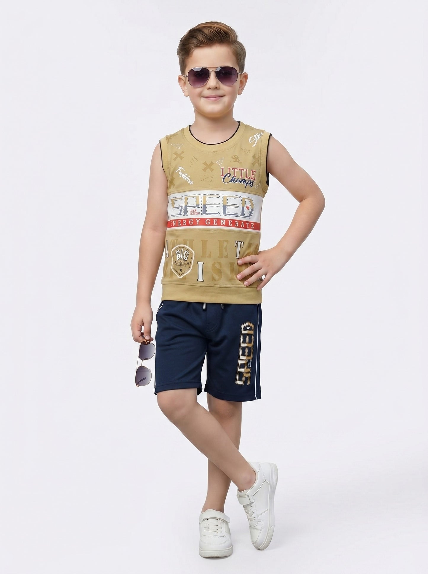 Kids half sleeve t-shirt and pant combo - Design SPEED