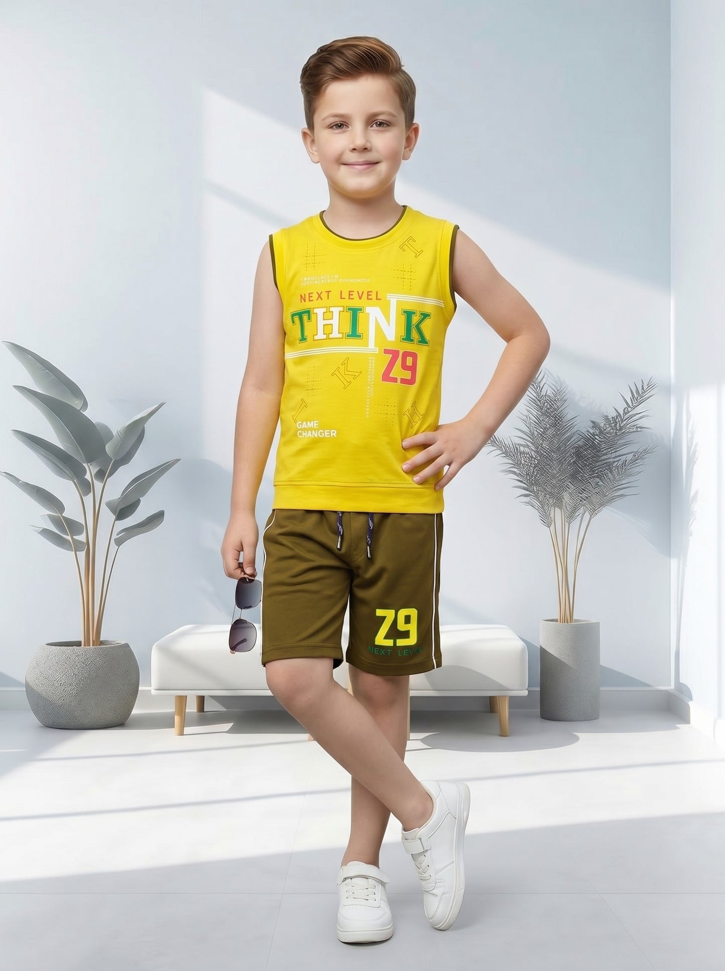 Kids half sleeve t-shirt and pant combo - Design Think29