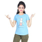 Girl’s kittens Print Cotton Sky Blue T-shirt (3 – 9 Years)