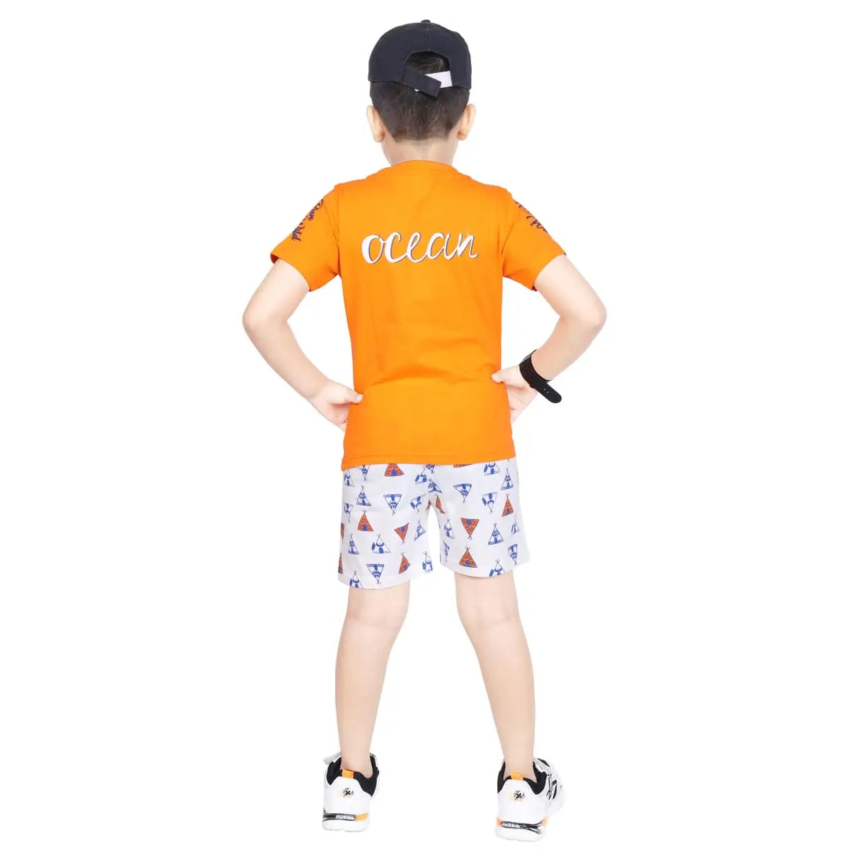 Toddler Boy's Cotton Short Sleeve Orange T-shirt (6 Months - 7 Years)