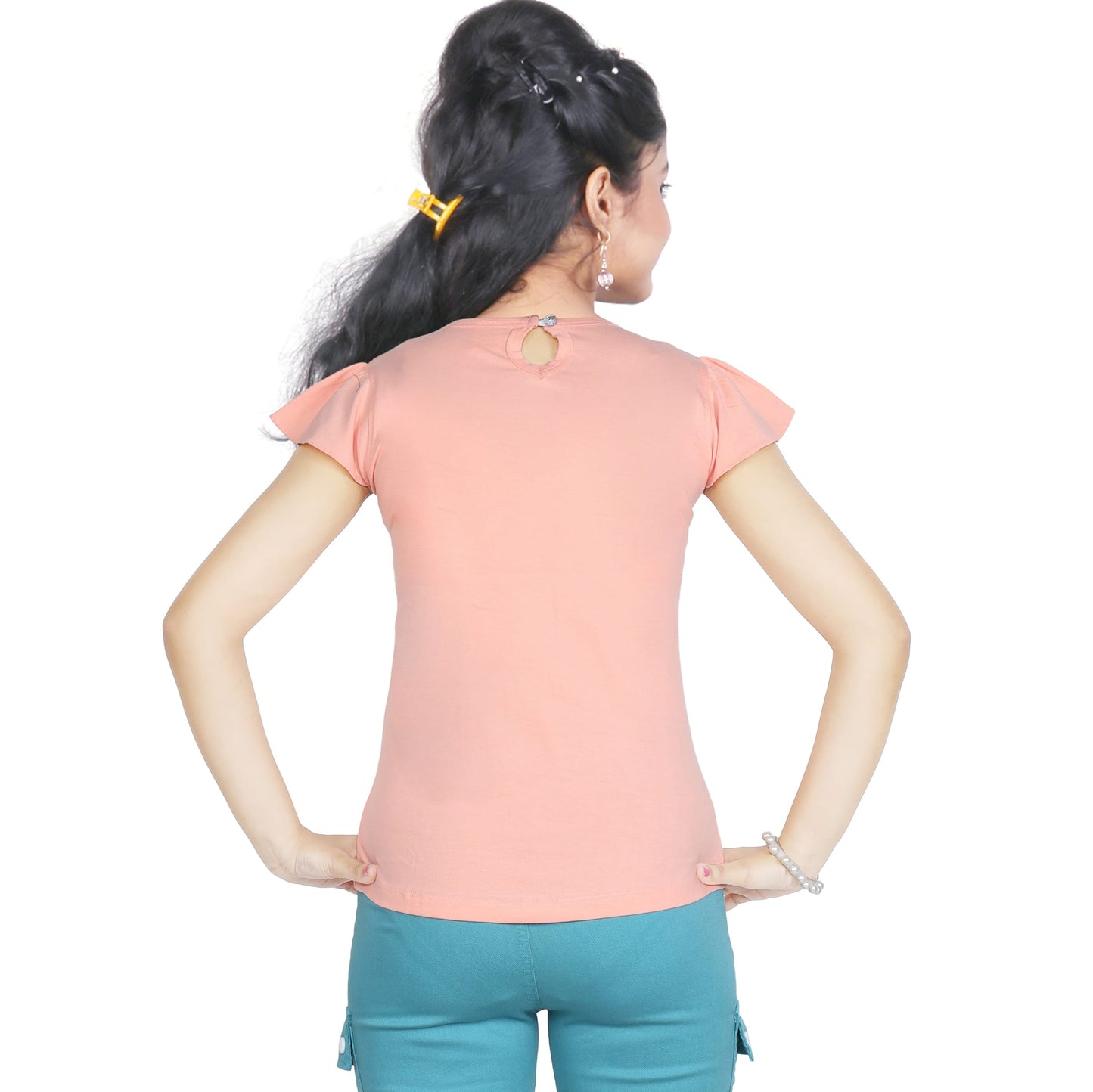 Girl’s Mountain Print Cotton Orange T-shirt (3 – 9 Years)