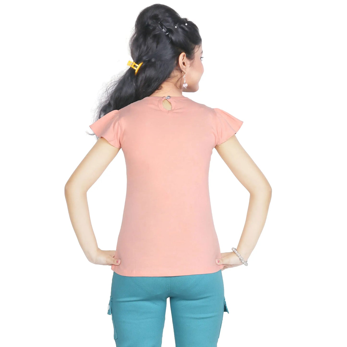 Girl’s Frozen Print Cotton Orange T-shirt (3 – 9 Years)