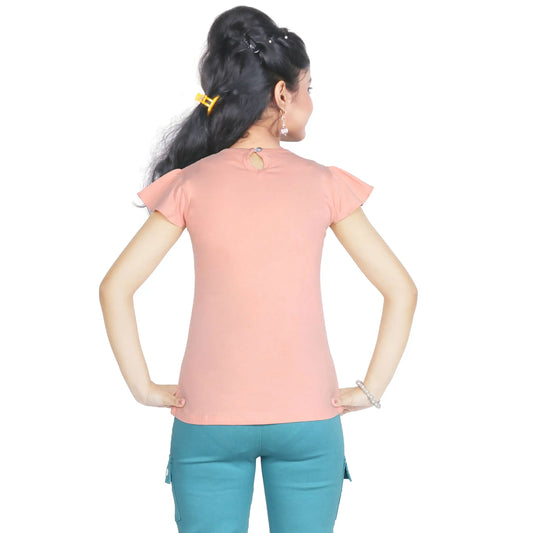Girl’s Frozen Print Cotton Orange T-shirt (3 – 9 Years)