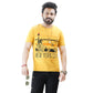 Men’s Short Sleeve Cotton Graphic Yellow T-shirt